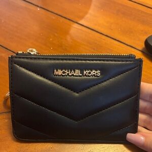 Michael Kors Black Chevron Leather Wallet